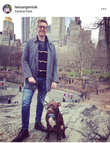 Lee and Tank the dog in New York City