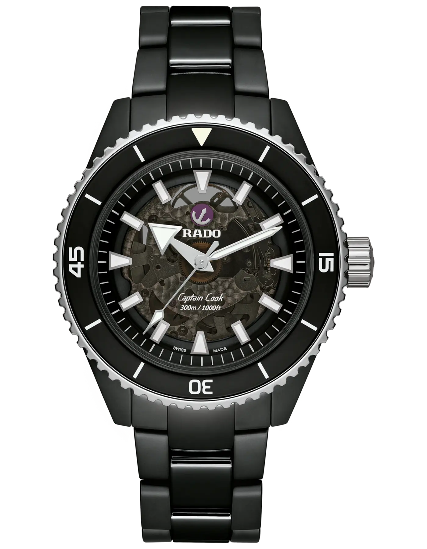 Luxury Silver Watch Made of Black High-tech Ceramic, Ceramic Bracelet Stock  Photo - Image of analog, bracelet: 179491838