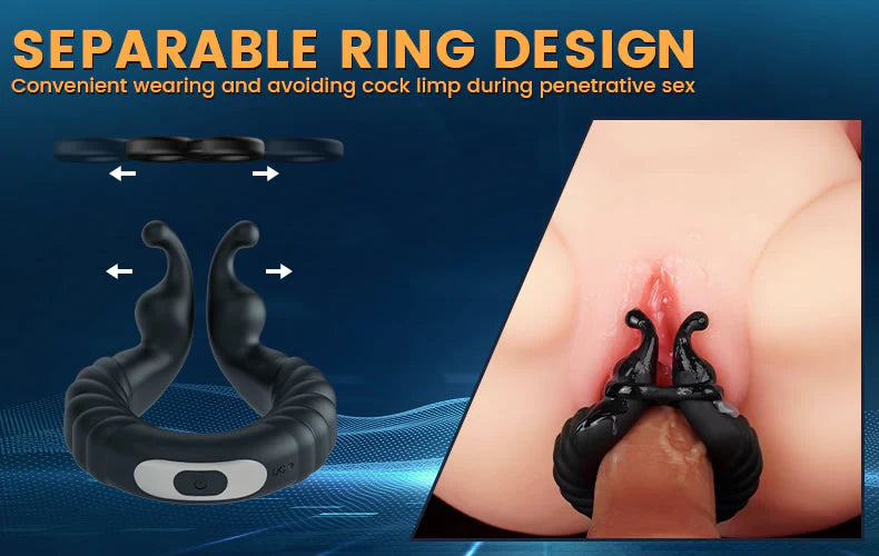 Bunny Bliss Dual Delight 10-Mode Vibrating Couples Cock Ring
