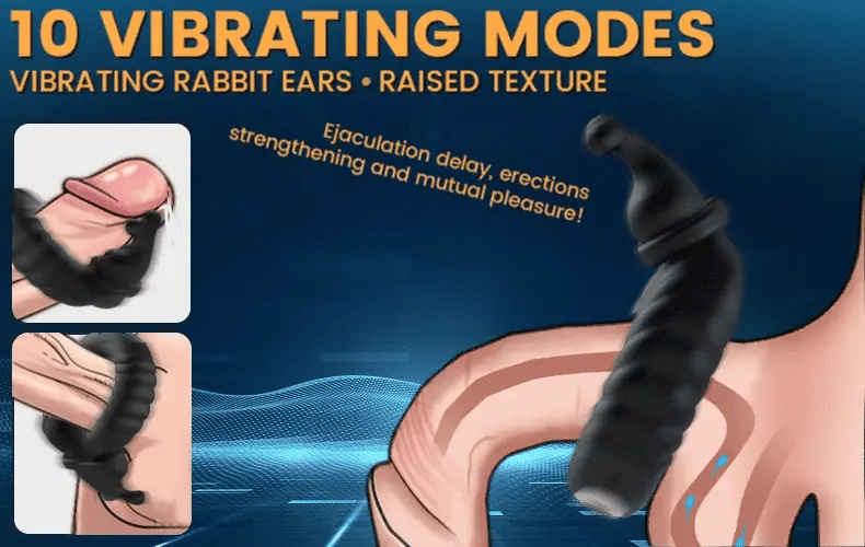 Bunny Bliss Dual Delight 10-Mode Vibrating Couples Cock Ring