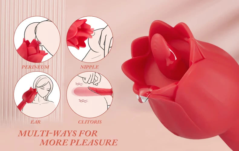 Rose Wand - Motion & Vibrating Lick Sensation Clitoral Stimulator