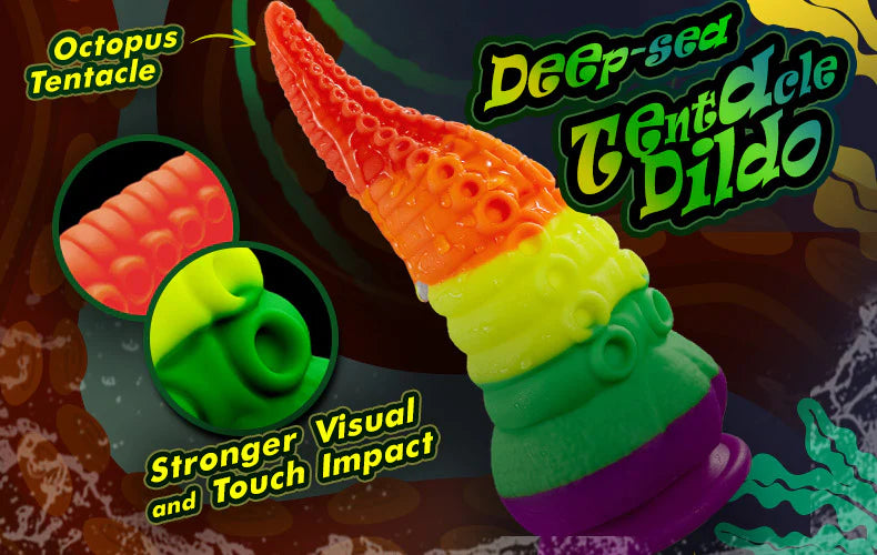 Aquanaut's Fantasy – 8.66 Inch Tentacle Silicone Rainbow Dildo