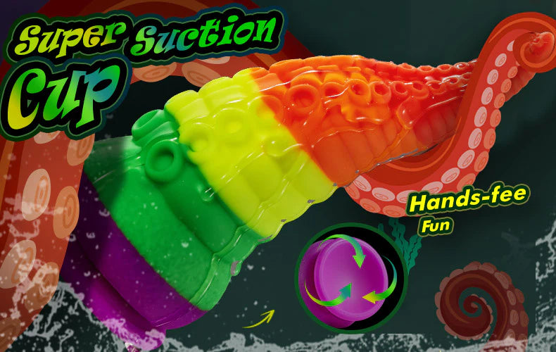 Aquanaut's Fantasy – 8.66 Inch Tentacle Silicone Rainbow Dildo