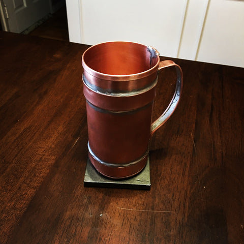 tall copper mug, banded style