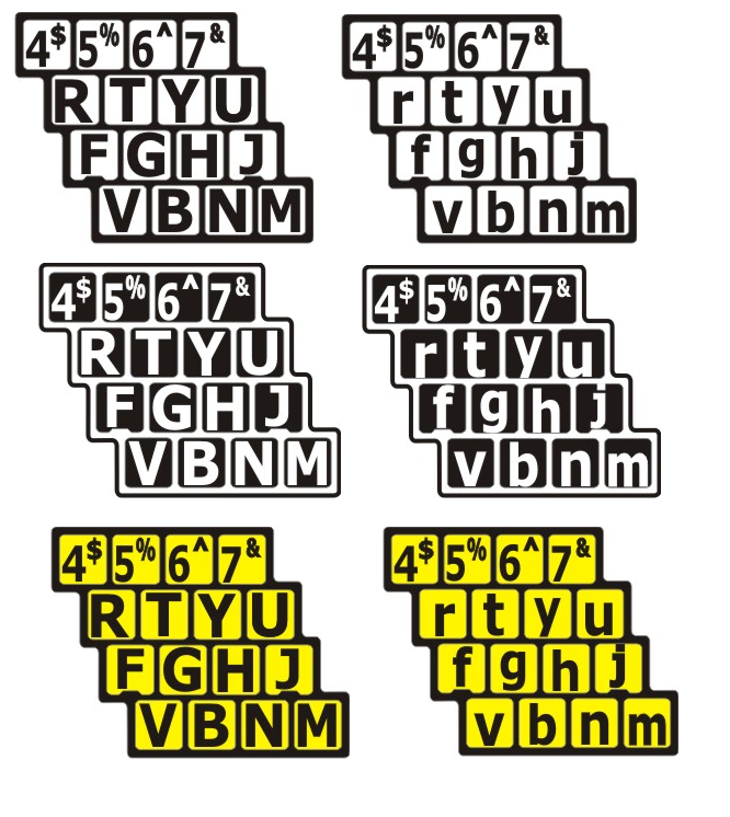 Large Print English Keyboards Stickers