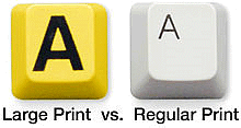 Large print verses regular print