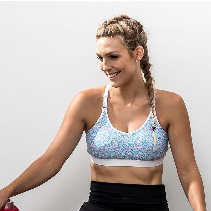 Breastfeeding Sports Bra - Smoothie Crop Confetti White