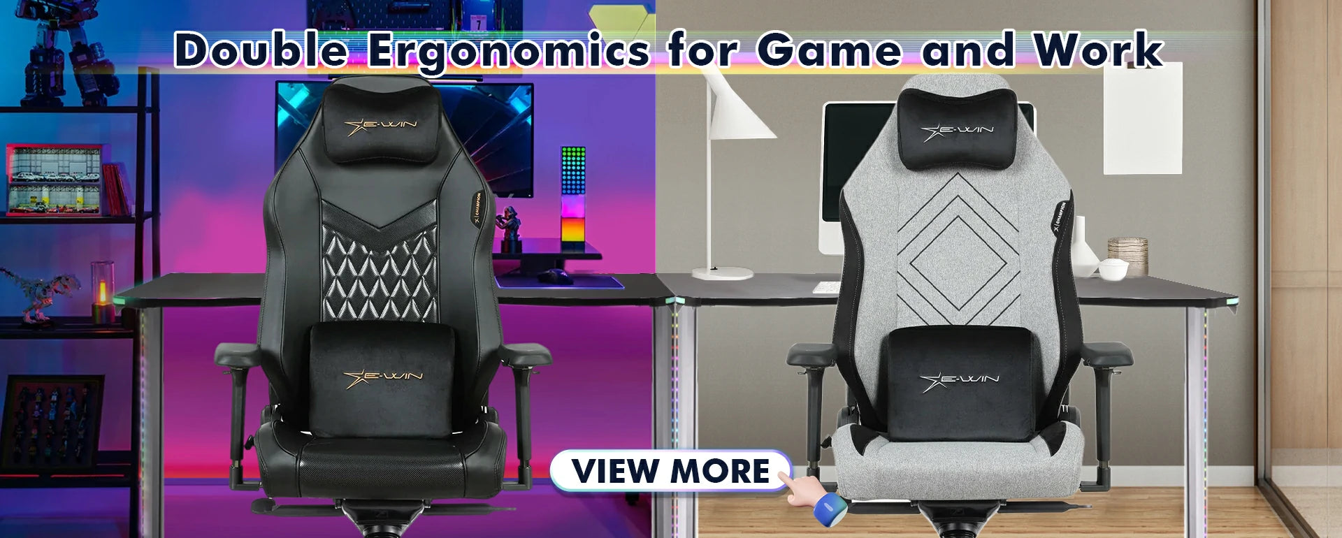 E-WIN RGB Gaming Desk and Revolutionary Upgrade chair