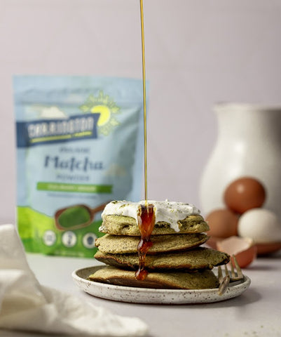 matcha sesame pancakes