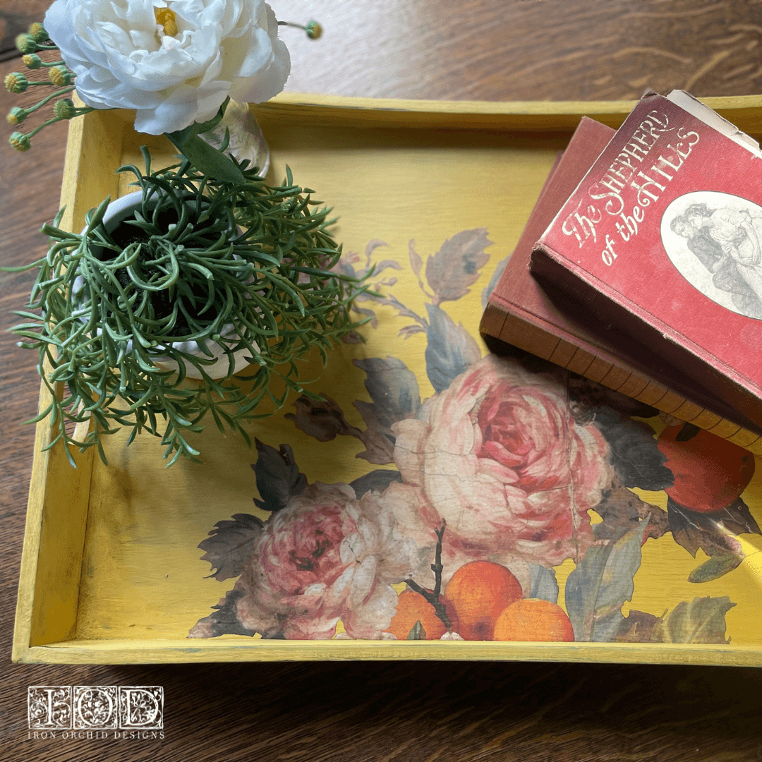 Wooden Tray with Joie Des Roses Transfer Project Image