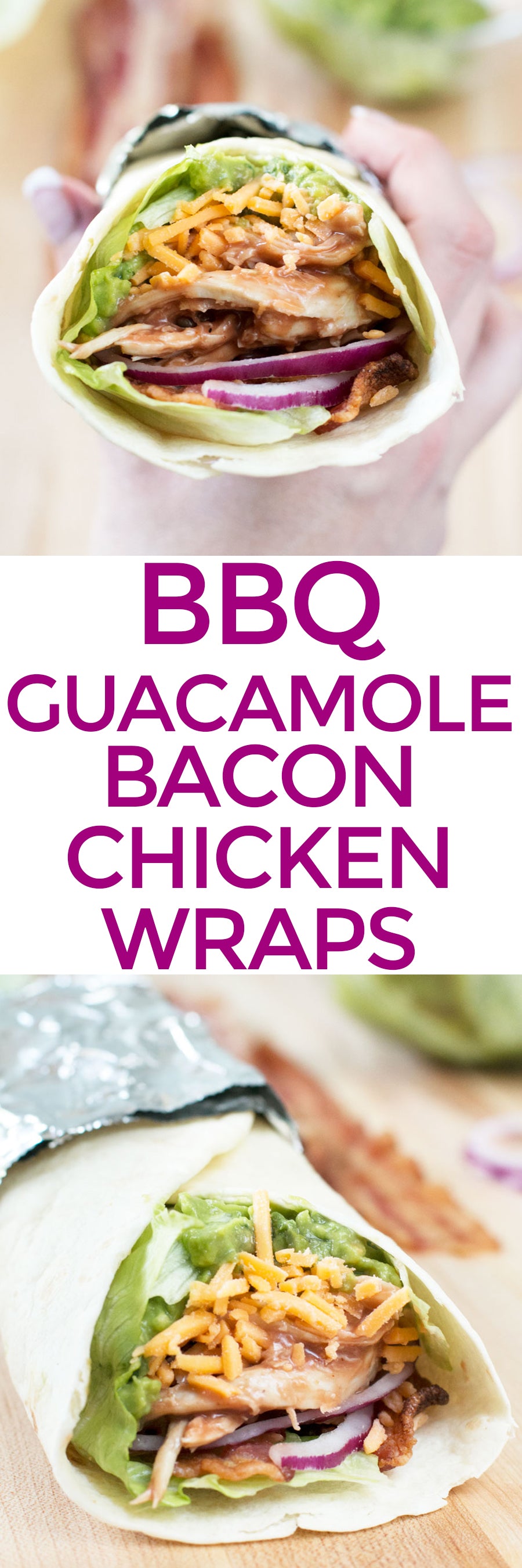 BBQ Guacamole Bacon Chicken Wraps | pigofthemonth.com #bbq #barbecue #bacon #recipe #lunch