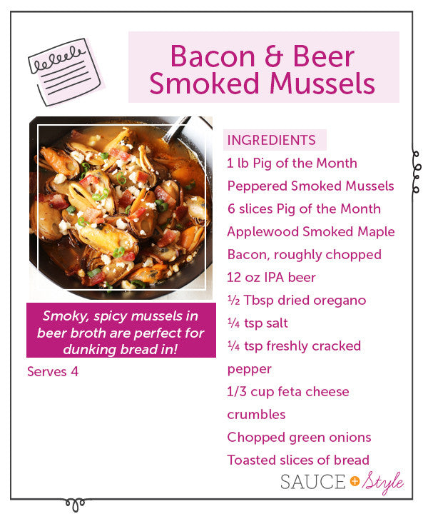 Bacon & Beer Smoked Mussels | sauceandstyle.com