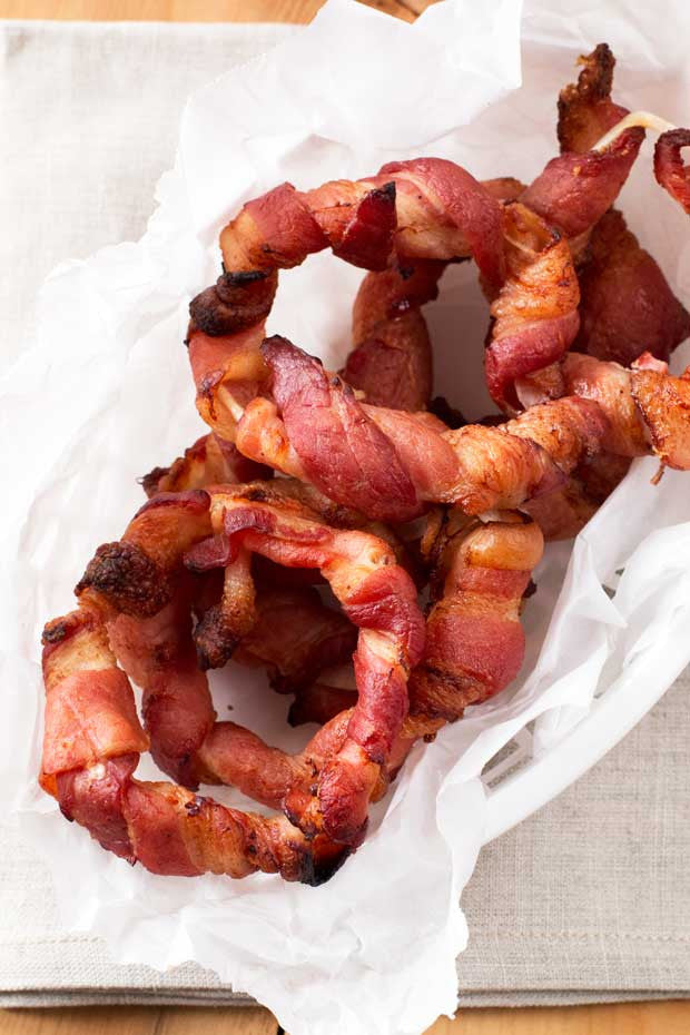 Bacon-Wrapped Onion Rings | Sauce + Style