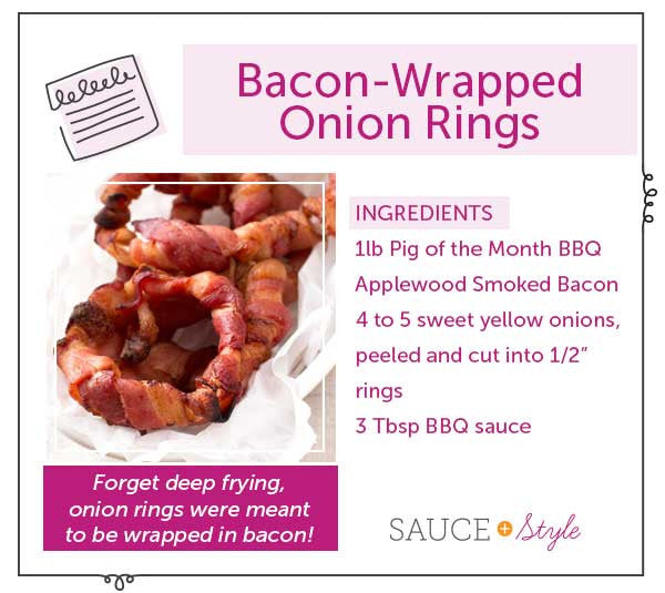 Bacon-Wrapped Onion Rings | Sauce + Style