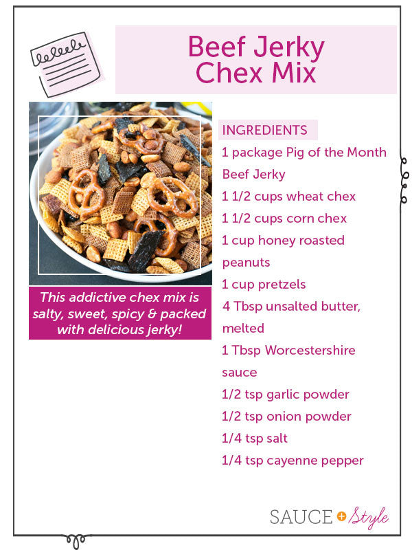Quick & Easy Beef Jerky Chex Mix | Sauce + Style