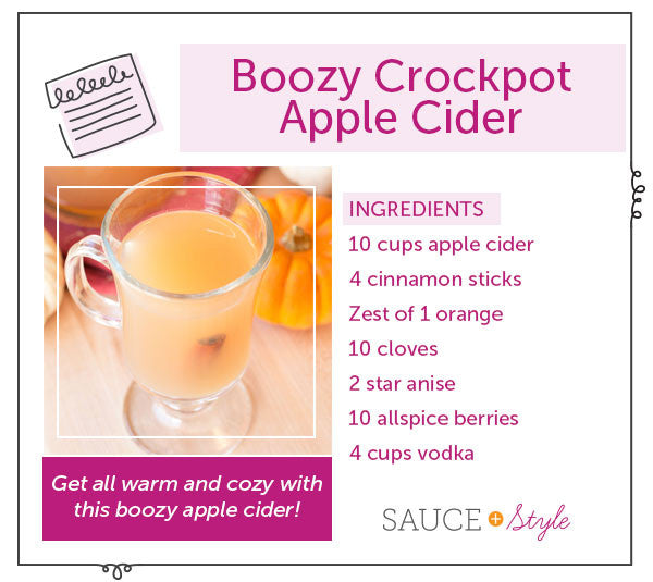 Boozy Crockpot Apple Cider | Sauce + Style