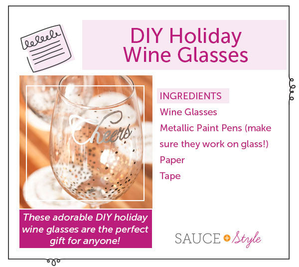 DIY Holiday Wine Glasses | Sauce + Style