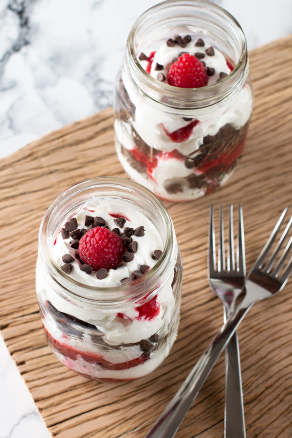 Double Chocolate Raspberry Mason Jars