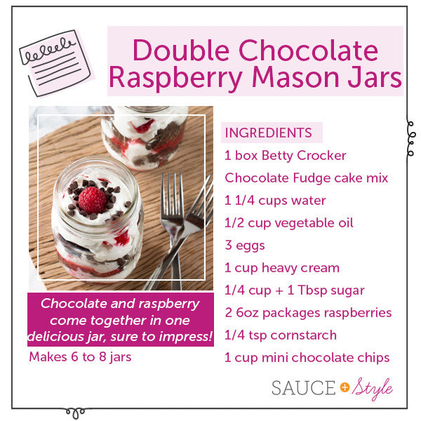 Double Chocolate Raspberry Mason Jars