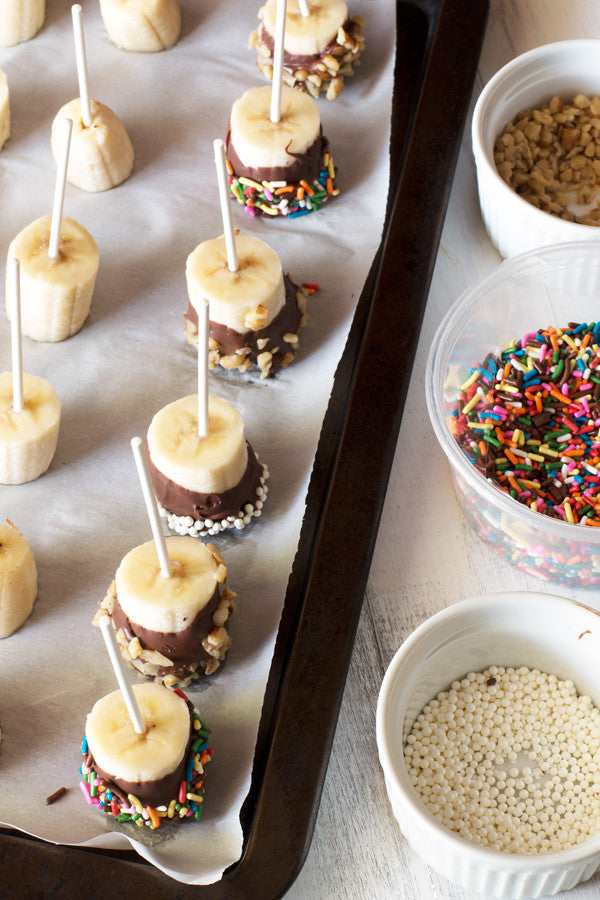 Frozen Chocolate Covered Banana Pops