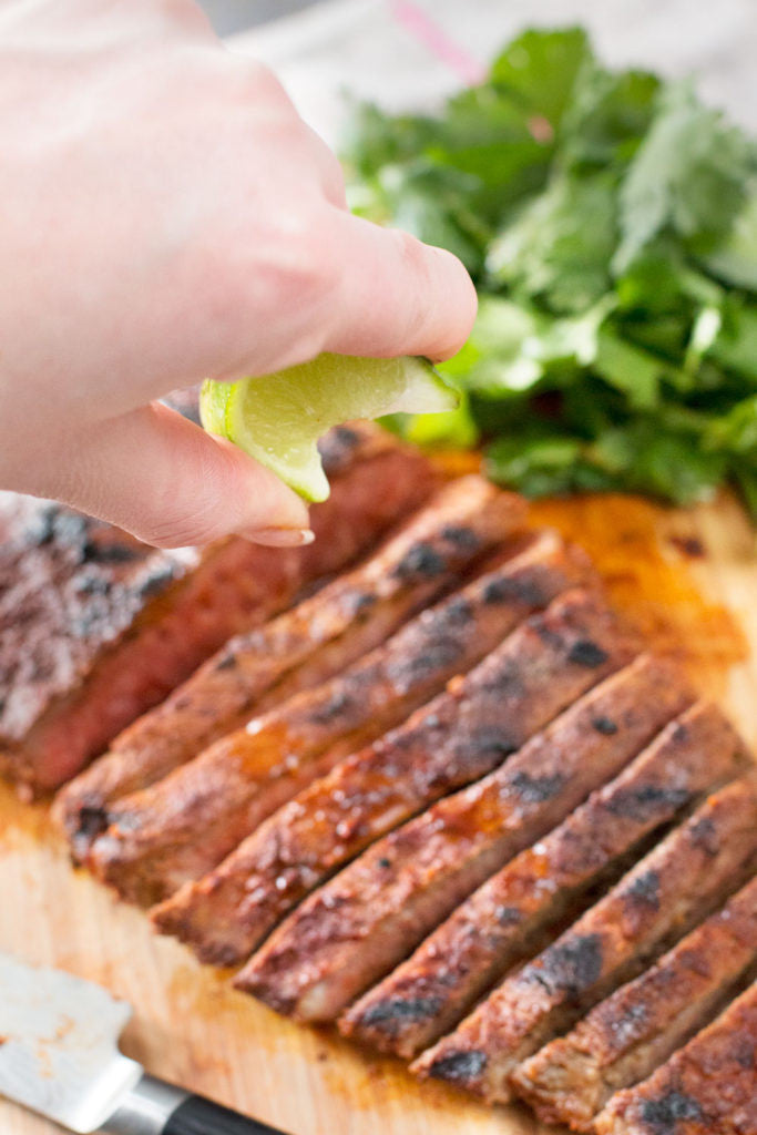 Grilled Chili Rubbed Flank Steak | Sauce + Style