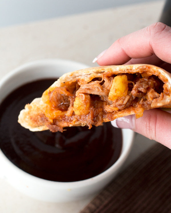 Hawaiian BBQ Pulled Pork Calzones | Sauce + Style