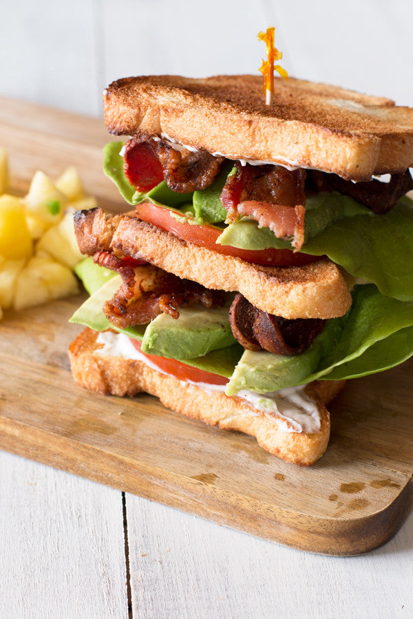 Jamaican Jerk Double Decker BLAT with Mango Pineapple Salsa