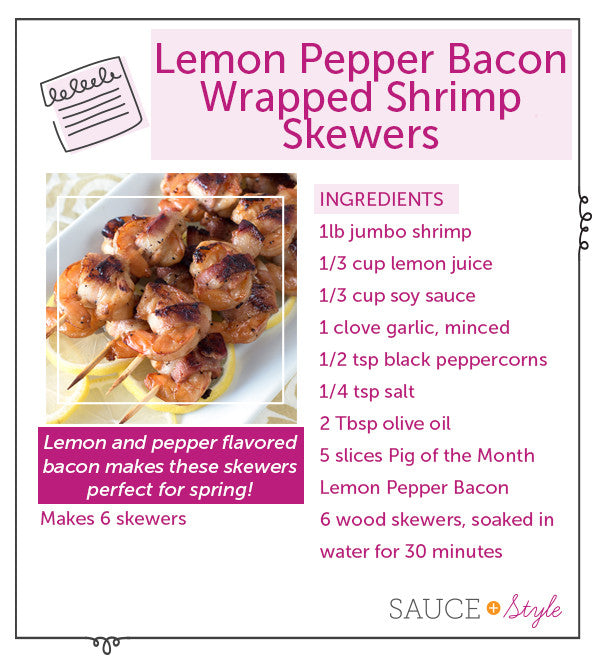 Lemon Pepper Bacon Wrapped Shrimp