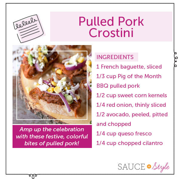 Southwestern Pulled Pork Crostini | Sauce + Style