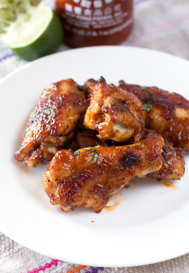 Sriracha Lime Baked Chicken Wings | Sauce + Style