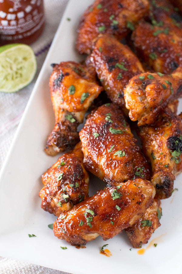 Sriracha Lime Baked Chicken Wings | Sauce + Style