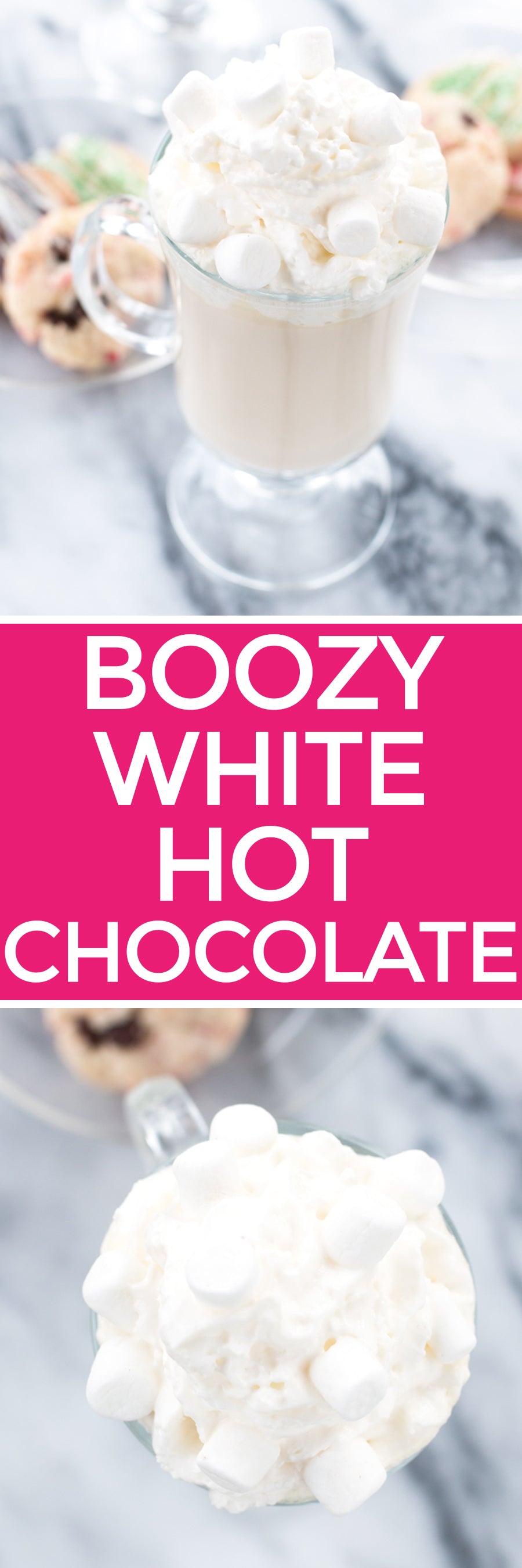 Boozy White Hot Chocolate | pigofthemonth.com