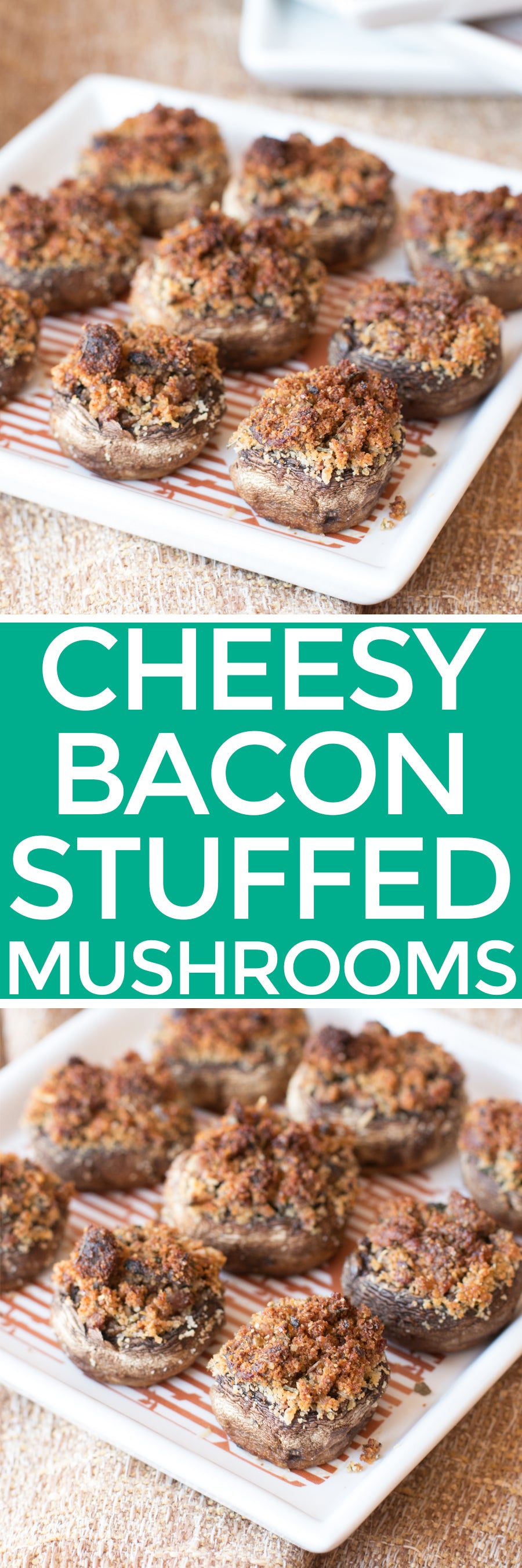 Cheesy Bacon Stuffed Mushrooms | pigofthemonth.com #appetizer #party
