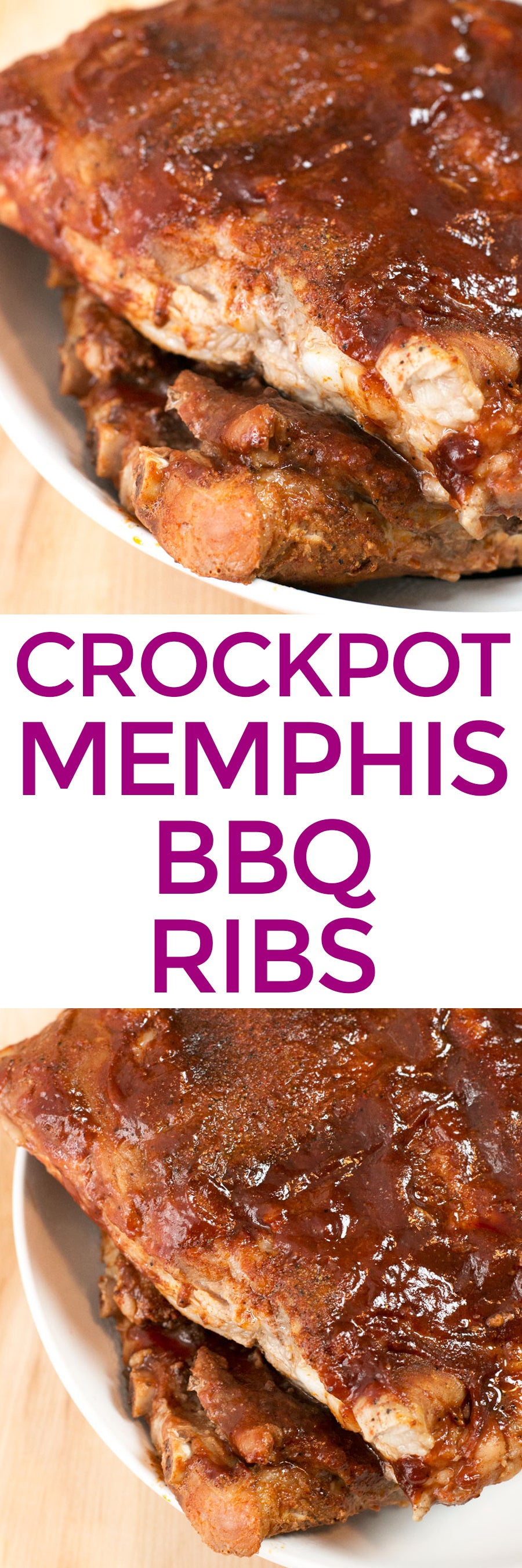 Crockpot Memphis Style BBQ Ribs | pigofthemonth.com #bbq #barbecue