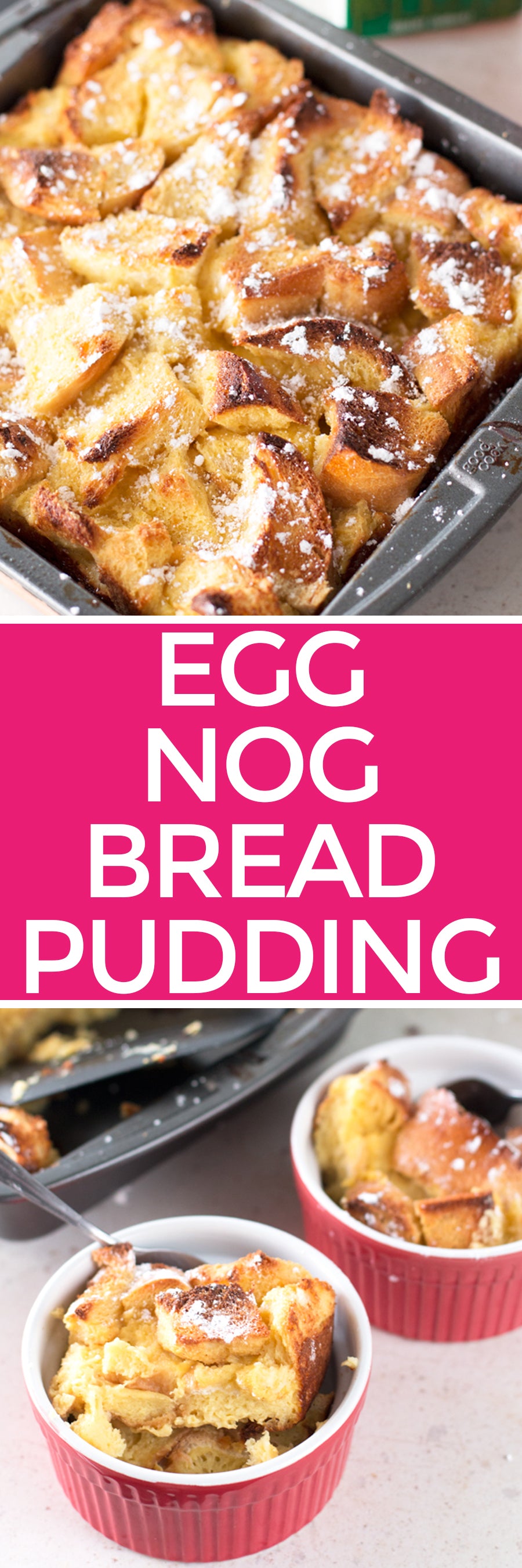 Egg Nog Bread Pudding | pigofthemonth.com