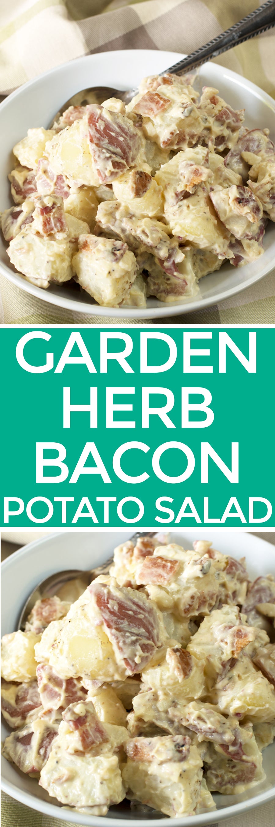 Garden Herb Bacon Potato Salad | pigofthemonth.com