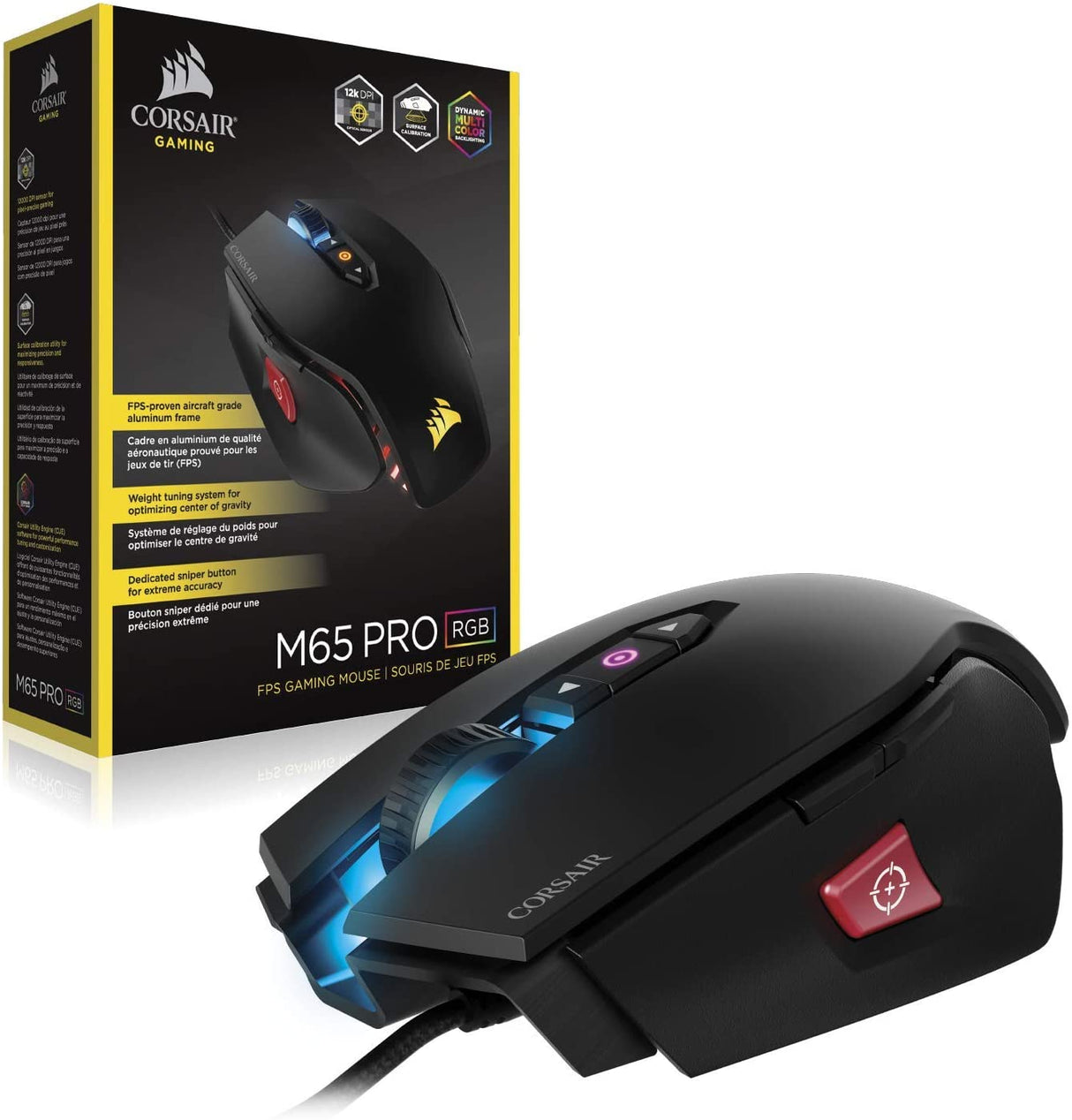 CORSAIR M65 Pro RGB - FPS Gaming Mouse - DPI Optical Sensor - A – Dealtargets.com