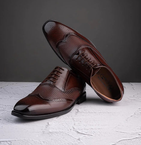 ALBERTO TORRESI BROWN FORMAL 594 BROGUE SHOES