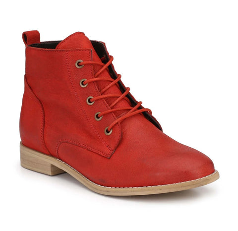 ALBERTO TORRESI FLAMING RED WOMEN’S ANKLE BOOTS