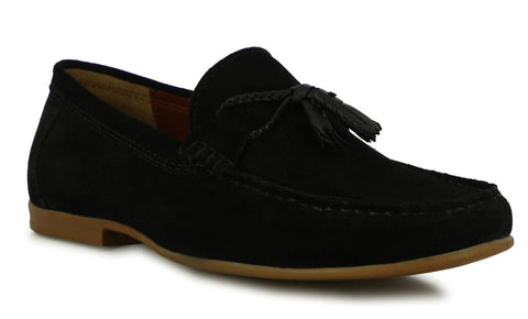 SCOTT MEN'S BLACK SUEDE TASSEL LOAFER