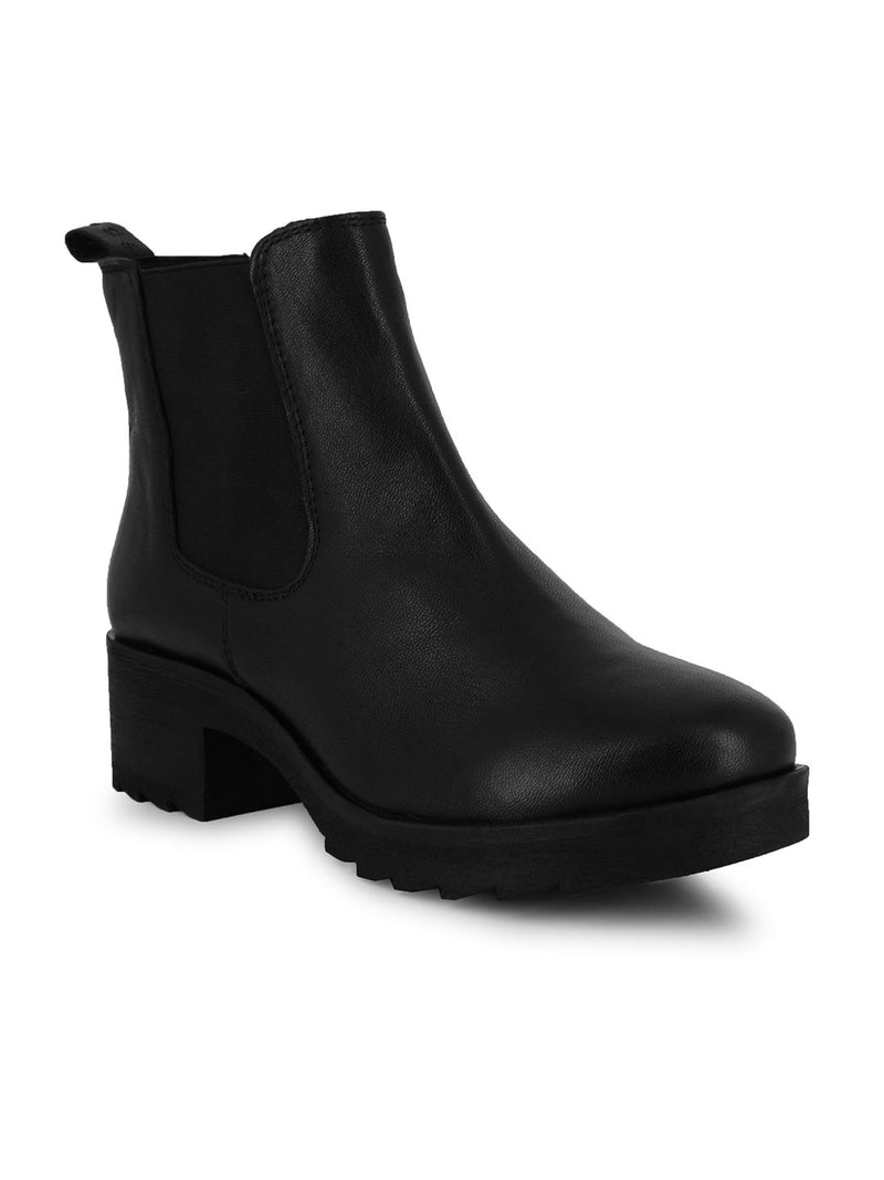 A La Mode Black Heeled Chelsea Boots Alberto Torresi