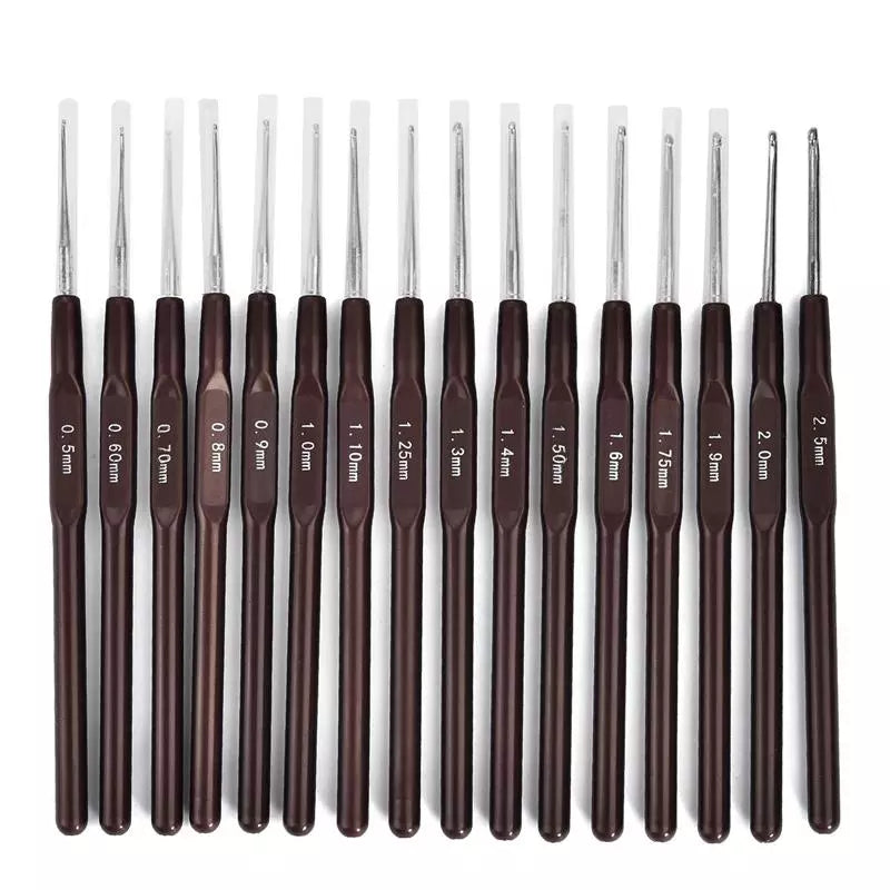8/16Pcs/Set Knitting Needles ABS Handle Crochet Hooks Handle Knitting Needles Set 0.5mm-2.5mm Yarn Sweater  Weave Needles Tool