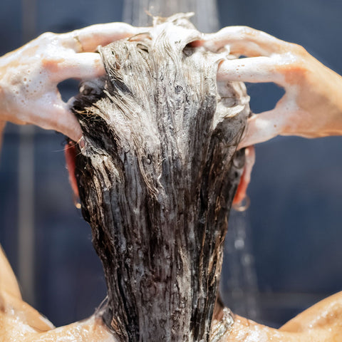 woman washing her hair