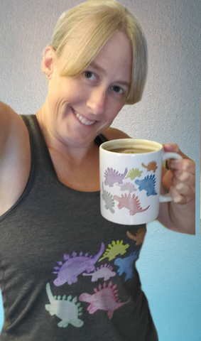 Stegosaurus tank top and mug