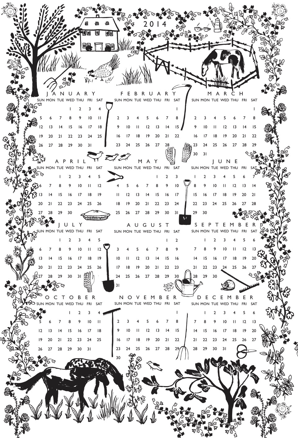 2014 Tea Towel Calendar_Sara Parker Textiles