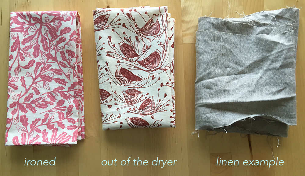 Examples of ironed fabrics