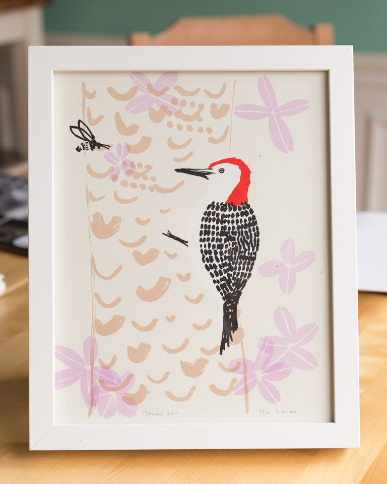 Red-bellied Woodpecker print by Sara Parker