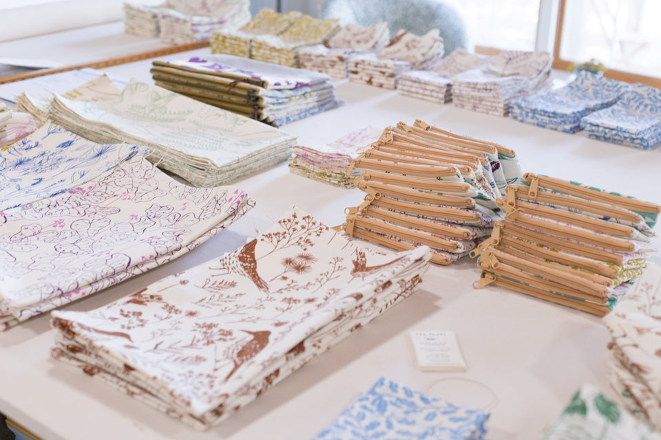 Hand printed textiles by Sara Parker