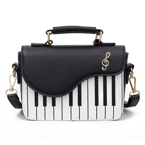 Novelty Music Lovers 3D Piano Shaped Flap Closure Crossbody bag - Goth Unicorn 
