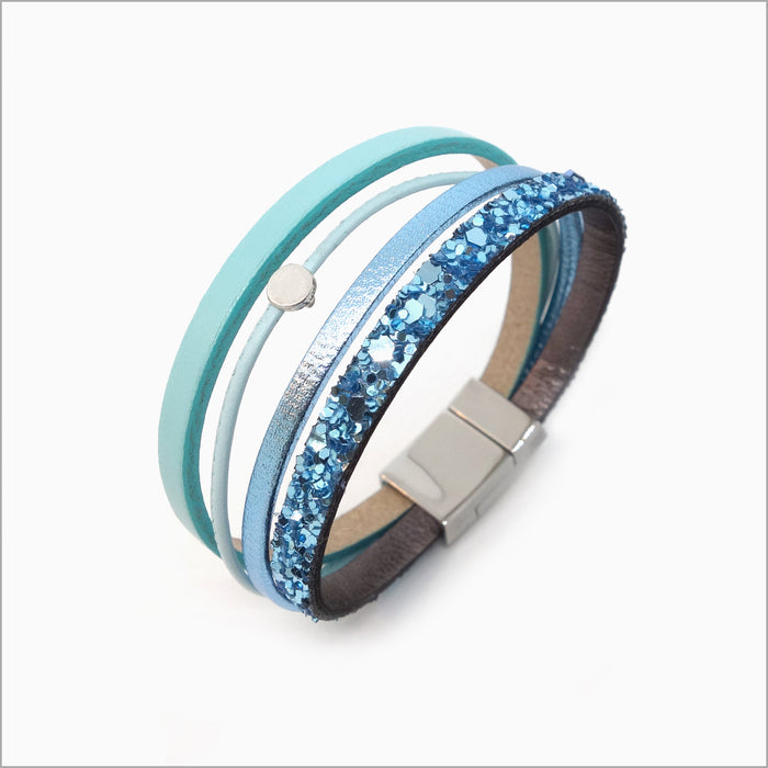 Bord m bleu-Brassard élastique polyvalent pour hommes et femmes, bijoux,  manches simples, bague, manches, bra